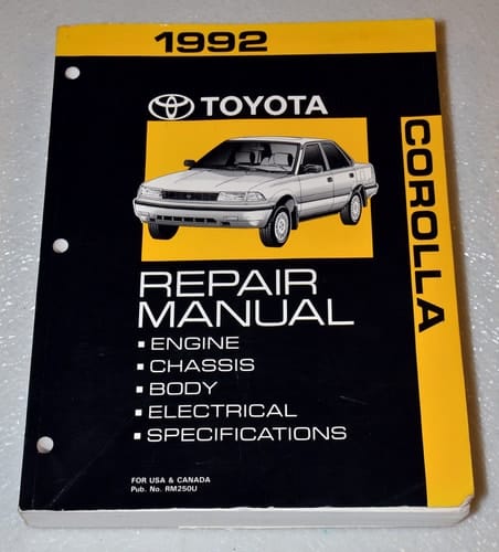 1992 Toyota Corolla Repair Manual