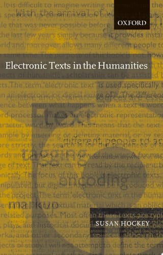 Electronic Texts In The Humanities