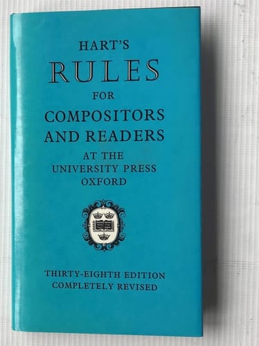 Rules for Compositors and Readers at the University Press, Oxford