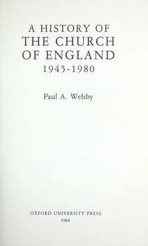 History of the Church of England 1945-1980