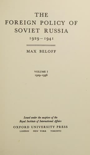 Foreign Policy of Soviet Russia: 1936-1941 (R.I.I.A.) (v. 2)