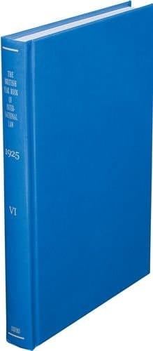 The British Year Book of International Law: Volume 6