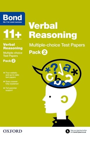 Bond 11+: Verbal Reasoning: Multiple Choice Test Paperspack 2