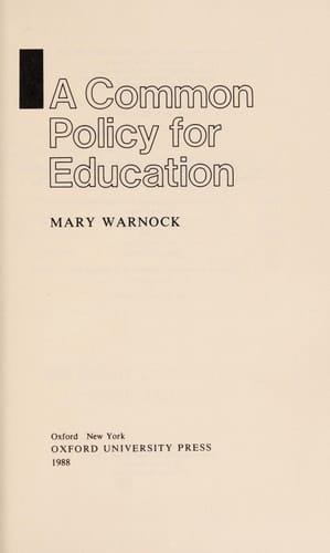 A Common Policy for Education