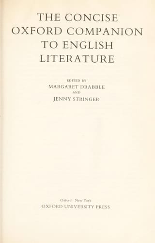 The Concise Oxford Companion to English Literature (Oxford Paperback Reference)