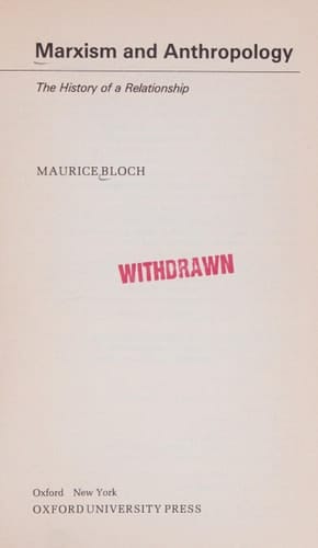 Marxism and Anthropology: The History of a Relationship (Marxist Introductions)