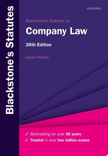 Blackstone's Statutes on Company Law (Blackstone's Statute Series)