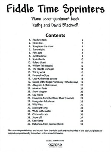 Fiddle Time Sprinters piano accompaniments