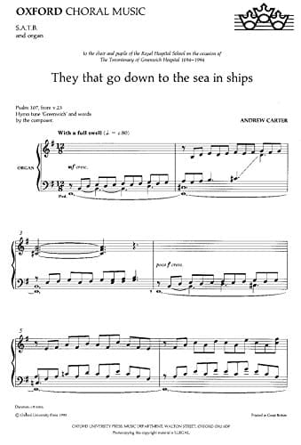 They that go down to the sea in ships: S.A.T.B. and organ