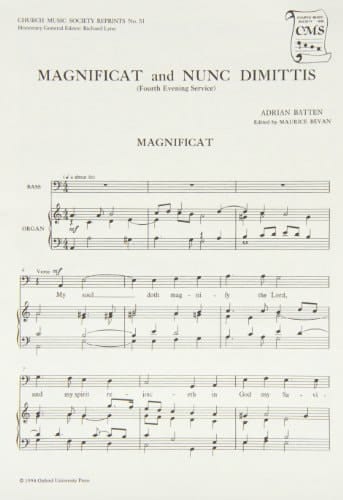 Magnificat and Nunc Dimittis from the Fourth Service (Church Music Society publications, CMSR51)