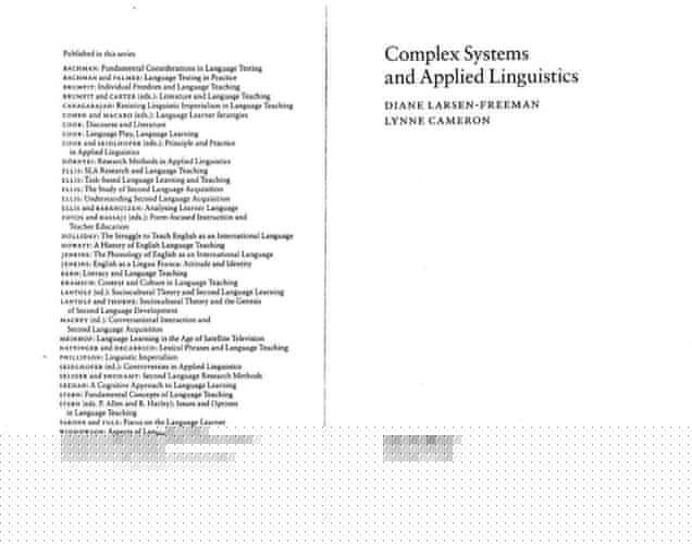 Complex Systems and Applied Linguistics (Oxford Applied Linguistics)