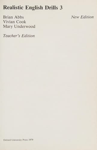 Realistic English: Drills - Tchrs' Bk. 1