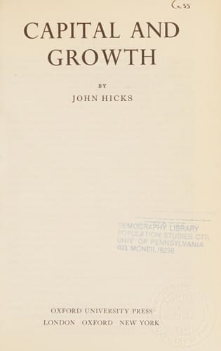 Capital and growth, (A Galaxy book, GB375)