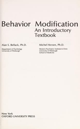 Behavior Modification: An Introductory Textbook