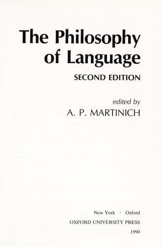 The Philosophy of Language