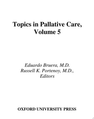 Topics Palliative Care Vol 5