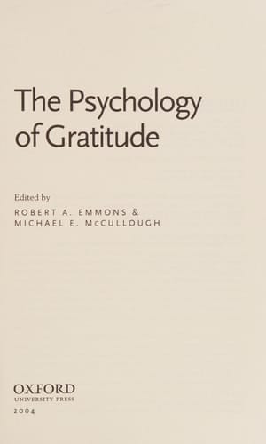 The Psychology of Gratitude (Series in Affective Science)