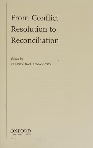 From Conflict Resolution to Reconciliation