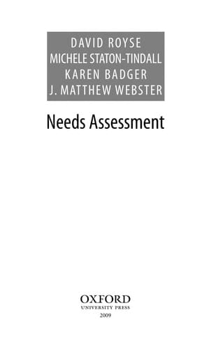Needs Assessment (Pocket Guides to Social Work Research Methods)