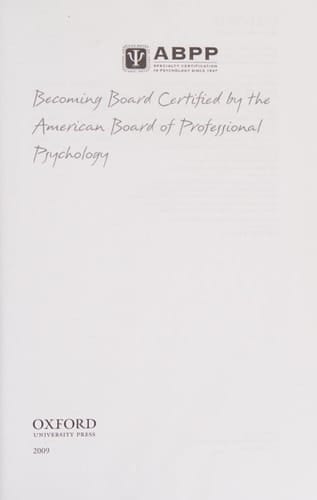 Becoming Board Certified by the American Board of Professional Psychology