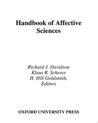Handbook of Affective Sciences (Series in Affective Science)