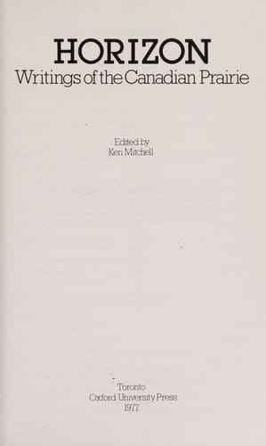Horizon: Writings of the Canadian Prairie