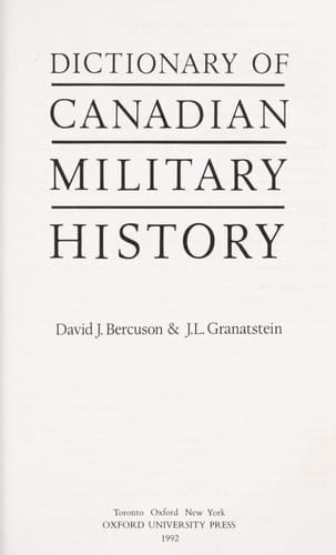 Dictionary of Canadian Military History