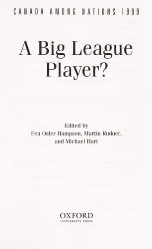 Canada among Nations 1999: A Big League Player?