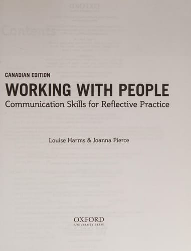 Working with People Communication Skills for Reflective Practice