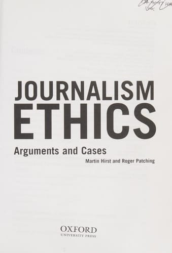 Journalism Ethics: Arguments and Cases