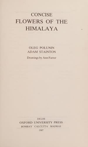 Concise Flowers of the Himalaya