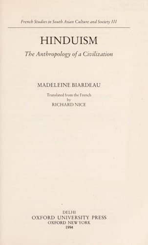 The Anthropology of a Civilization (French Studies on South Asian Culture and Society, III)
