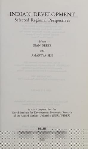 Indian Development: Selected Regional Perspectives