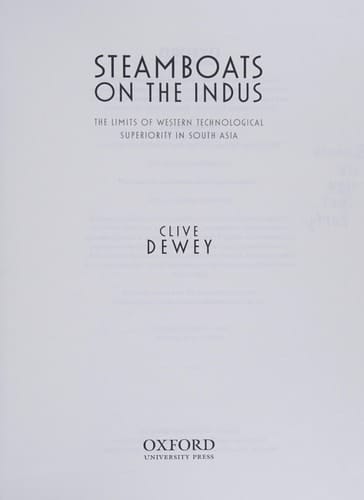 Steamboats on the Indus: The Limits of Western Technological Superiority in South Asia