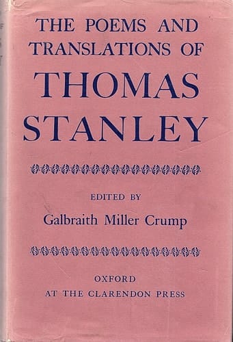 The Poems and Translations of Thomas Stanley