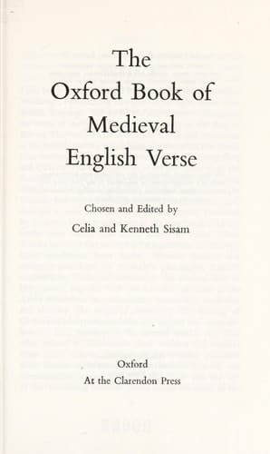 The Oxford Book of Medieval English Verse (Import)
