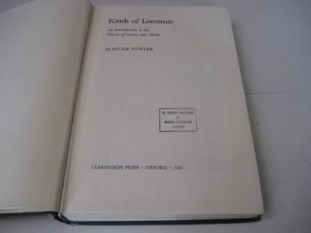 Kinds of Literature: An Introduction to the Theory of Genres and Modes