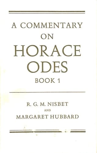A Commentary on Horace: Odes, Book 1
