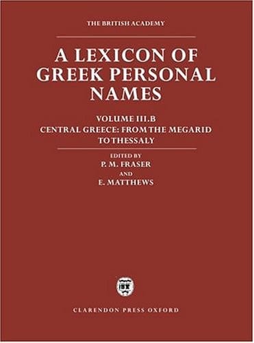A Lexicon of Greek Personal Names