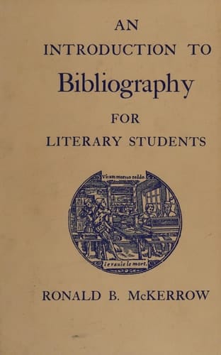 An Introduction to Bibliography for Literary Students