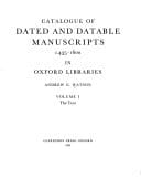 Catalogue of Dated and Datable Manuscripts C. 435-1600 in Oxford Libraries