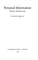 Personal Information: Privacy and the Law
