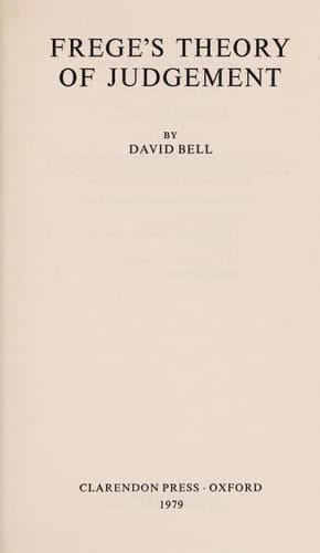 Frege's Theory of Judgement