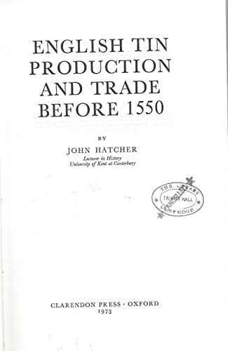 English tin production and trade before 1550