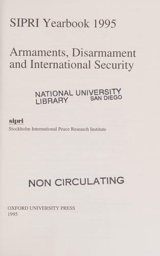 SIPRI Yearbook 1995: Armaments, Disarmaments and International Security (SIPRI Yearbook Series)