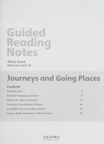 Project X Origins: White Book Band, Oxford Level 10: Journeys: Guided Reading Notes