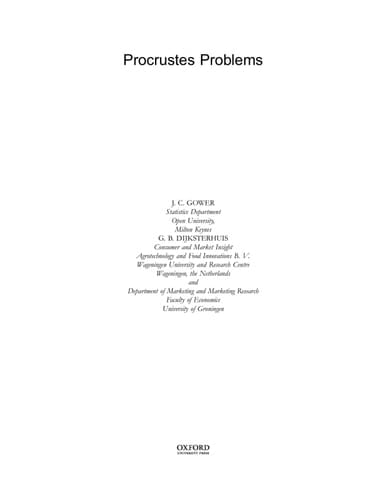 Procrustes Problems (Oxford Statistical Science Series, 30)