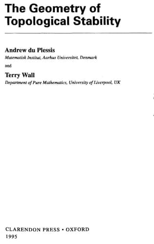 The Geometry of Topological Stability (London Mathematical Society Monographs, 9)