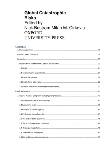 Global Catastrophic Risks