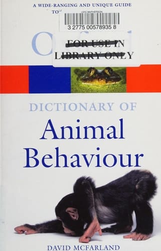 Dictionary of Animal Behaviour (Oxford Quick Reference)